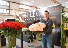 Michael de Geus of Select Breeding holding one of their new fragrant varieties; the Fragante Bueno. According to Michael, the demand for scented roses is increasing.