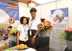 Sally Wakiugy and Jacky Anyango of Flower Business Support. They are unpacking Kenyan Flowers in the Netherlands and are also doing direct sales. It is their first time at the IFTEX. Their company only exists fro 1 year and 6 months now. Their main markets are in Europe (ECyprus, Latvia, Norway). Now they want to enter the Japanese market.