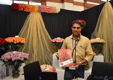 Yogeesh Basavarajappa of Florenza. He grows single head and spray roses on three farms in Kenya. The total size of these farms in 70ha. Their main market is Europe, to which they supply through the auction via two farms and direct via one farm.