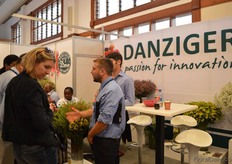 Ohad Shafran of Danziger talking with visitors.