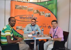 Titus Kung'u Mwangi of O-Hana Flora and Pedro Utreras and Jose Zavala of WorldWide Cargo.