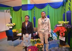 Miriam Njiiri and Joseph Mbuga of Multigrow. This is a group of 30 farmers of summer flowers.