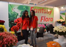 Kristen Sumi and Miriam Anyango of Fantasy Flora. They consolidate Kenyan flowers and export them to Europe, Russia, China, Egypt and Japan.