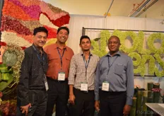 Nishidh Shah, Arshad Khan, Shuil Shah and Justus Metho of Molo Greens. The grow standard carnations and limoniums in a 20ha greenhouse in Kenya. They export to the auction in Holland and dirextly to the Middle East, Russia, Far East and Japan.
