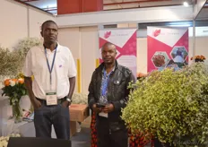Elly Oktech and Joseph Makori Ongeri of Imani Flowers. They grow summer flowers at 2 locations in Kenya. They mainly export to the auction in the Netherlands.