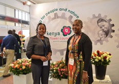 Loise Mukami of Kenya Flower Council and Flower Grower Emmy Cheruiyot.