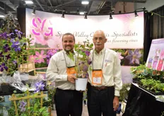 James van Laeken and Bob Hegemans of Spring Valley Clematis Specialists. They grow young and finished clematis. The Rosie Cheecks is their newest variety, which is a rebloomer.