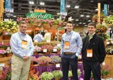 Rick Michell with his sons Cameron and Alex of Michell's. New in their assortment is the Calibrachoa Pink Delicious of breeder Greenfuse Botanical.
