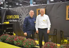 Rene de Hoed and Didier Beydts of GediFlora. During the show the Vega Red took a central stage. They are planning to introduce variety to the US Market by next year. According to Hoed, this Chrysanthemum has a very good color retnetion. THe color is red, which is a popular chrysanthemum color in the US.