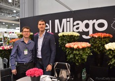 Flower importer Almaz Ganiev of Milele Flowers and Mauricio Danies of el Milagro.