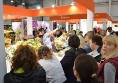 The flower demonstrations at the Dümmen Orange booth attracted a lot of attention of the visitors.