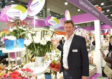 Ronald Olsthoorn of Arcadia Chrysanten presented his Blooms chrysanthemums at the Decorum booth. He grows all kinds of Blooms chrysanthemums on five locations in the Netherlands.