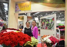 Eliana Carrascal and Ekaterina Shmatova of Turflor. According to Carrascal they have had a better year than last year.