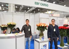 Patricio Brito and Fernando Brito of EBF Cargo. The ship flowers from Ecuador and Colombia to all over the world. Russia is their biggest market; about 90 percent of the flowers they transport go to Russia.