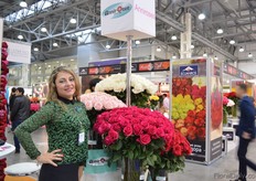 Annir Roses was also showing their flowers at the Ecuadorian pavillion. On the picture: Sylvie Aguilar.