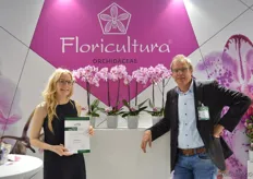 "Julia and Joop de Boer of Floricultura standing in front of the 'Magic Art', one of their bestsellers. They are exhibiting at the show to promote their brand. They sell young and half finished orchid plants. "In Russia, not many growers grow orchids from young plants, but from half finished plants. Within 12 weeks, they can finish an orchid which enables companies to make a relatively good turnover."