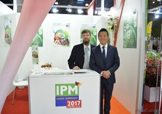 Xiang Zhi of Messe Essen with his translator.