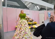 The visitors loved the dress made out of Dekker Chrysanthemums.