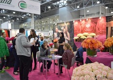 Crowded booth at Rosas Del Corazon.