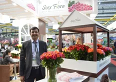 Narendra Patil of Soex Flora. He is the only Indian rose grower exhibiting at the show.
