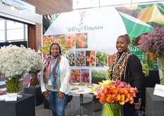 Angela Wahinya and Juliet Kiboto Kamuyu of Wilfay Flowers. They grow summerflowers on 150ha in Kenya. They only supply the auction.