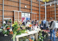 Florists giving demonstrations.