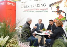Dave Kaplanm and Wayne Keating of Afrex Tradin talking with visitors.