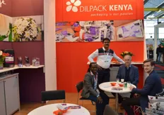 From left to right: the African team of DilPack, Samson Nywa and Mohammed Iqbal Bholim, together with a Danish customer