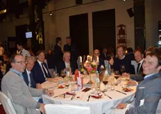 Table with individual guests, including people from BK Plant, Sjaak Buijs, Elsgeest, Dutch Flower Group, Royal FloraHolland and Van Woudenberg Tuinplanten.