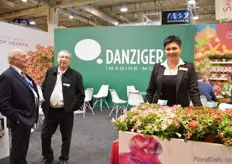 Anna Chernyavsky of Danziger (on the right) and Chanochi Zaks of Danziger, on the left talking with a visitor.