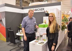 Jonns Pfeiffenberger and Fotini Sarakatsionou of Becker. They are presenting new stonepaper.