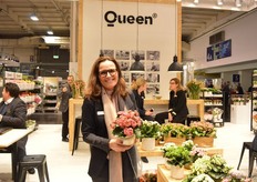 Louise Knud Jepsen of Knud Jepsen holding the Gritha Kalanchoe.