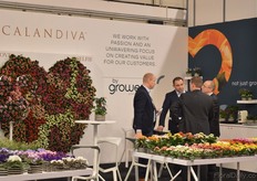 Jesper Madsen (second left) of By Growers talking with visitors.