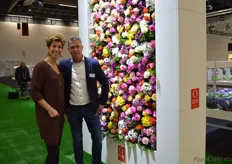 Marina and Arie van Den Berg. They grow a lot of Dümmen Orange varieties in the Netherlands and this wall is decorated with their roses.