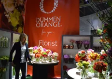 Linda van der Slot of Dümmen Orange. In their booth, they inspire florists, garden centers and super markets with their concepts. According to van der Slot, there are not many exhibitions that enables them to show their entire assortment, and this one does.