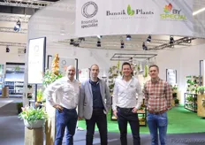 Siegfried Bunnik of Bromelia Specialist, Dennis van Hemert of By Special, Julien Krul of Bunnik Plants and Thierry van Leeuwen of Bromelia Specialist and Bunnik Plants. These three companies are presented together in one booth. Bromelia Specialist and Bunnik Plants, do not only grow themselves, they also supply their products in decorative pots and sleeves.