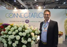 Daniel Travieso of Connectaflor. The are exhibiting at the show for the first time. By participating, they are eager to enter the Ukrainian market and to show the market where to purchase the Esmeralda Branded flowers.