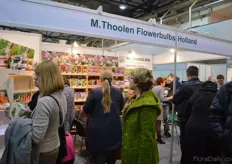 Busy at the booth of M. Thoolen Flowerbulbs Holland.