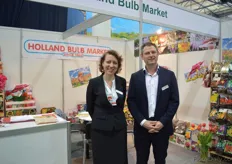 Olga Aay and Ron Rover of Holland Bulb Market. The have been exhibiting at the show for several years and stopped when the crisis hit Ukraine. Now, it is the first time they are exhibiting at the show again. Holland Bulb Market supplies retailers, wholesalers and growers who force bulbs.