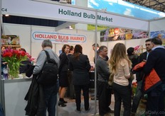 Crowded booth of Holland Bulb Market.
