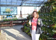 Jacqueline Abzill of HMA Plants holding the new Echeveria Polux. At this location, they present many of their succulent varieties, where they are known for.