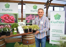 Marc Englert of KiwiFlora holding the Meerlo. This new lavender is a good example of being a decorative plant even when not flowering.