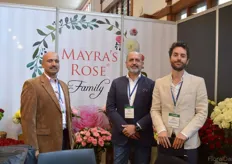 Avanish Moskate, Pedro Requena and Juan Demian Requena of Continental Breeding. The Mayra's rose took a central stage in their booth. This rose looks like a garden rose, but has the same habits of any other cut rose. More on this later on FloralDaily.