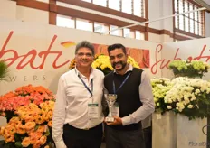 Naren Patel and Ravi Patel of Subati Flowers. They won the silver award for best stand presentation in the perishables category. Besides that, they have more to celebrate, this year, they are celebrating their 10th anniversary.