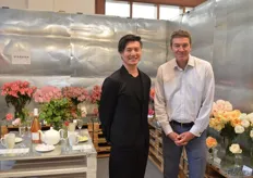 Ken Kunieda of Rose Farm Keiji and Ivan Freeman of Uhuru Flowers. They both grow the Wabara roses. These roses are bred by Kunieda's father in Japan. Kunieda grows these roses in Japan and Freeman recently started to grow them in Kenya. The roses are commonly branded throughout growers around the world. More on this later in FloralDaily.