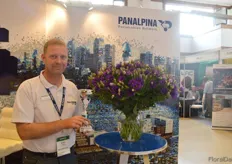 "Art Wright of Panalpina. They won the golden award for best stand presentation in the non-perishables category. Panalpina is currently improving their handling. "Instead of 4 to 5 persons handling a stem, now only one does."
