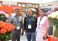 Sujit Kalathil, Vijay and Sherly of Hansa Flowers. They grow roses in Ethiopia.