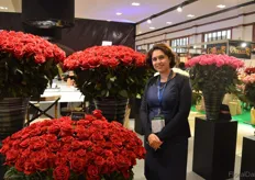 Farah Shamji of AAA Growers. At the show, their roses from their newest Kenyan farm, called Belissima are taking a center stage.