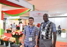Almaz Ganiev and John Macharia of Milele Flowers. This Kenyan Flower exporter mainly supplies Russia and the former Soviet countries.