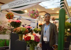 Bereket Adane of Dudga Flora. This Ethiopian rose grower also visited the show.